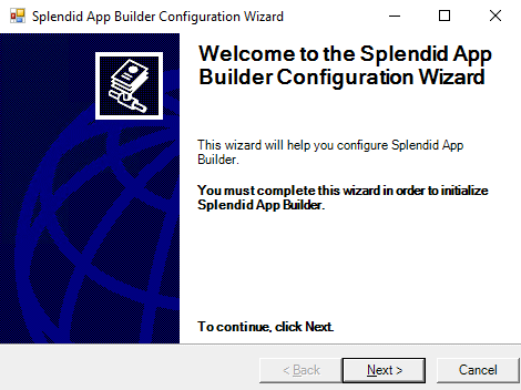 Splendid App Builder Configuration Wizard Splendid App Builder Configuration Wizard